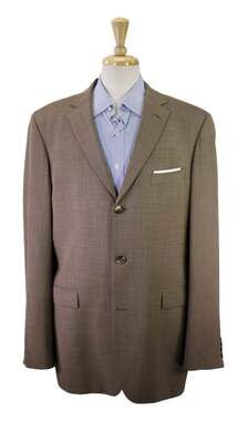 Hugo Boss Brown Knit Woven Super 100's Wool Sportcoat Blazer 42L